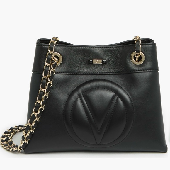 Mario Valentino Handbags - NWT VALENTINO BY MARIO VALENTINO LEATHER  RITA SIGNATURE BLACK SHOULDER BAG